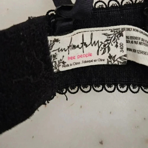 Intimately Free People Women’s Rust Black Lace Bra 34DD Black - Picture 6 of 8